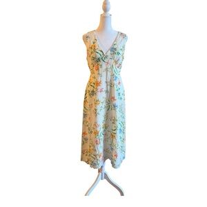 WAYF Floral Midi Dress Size Medium Sleeveless V Neck Garden Party Sundress